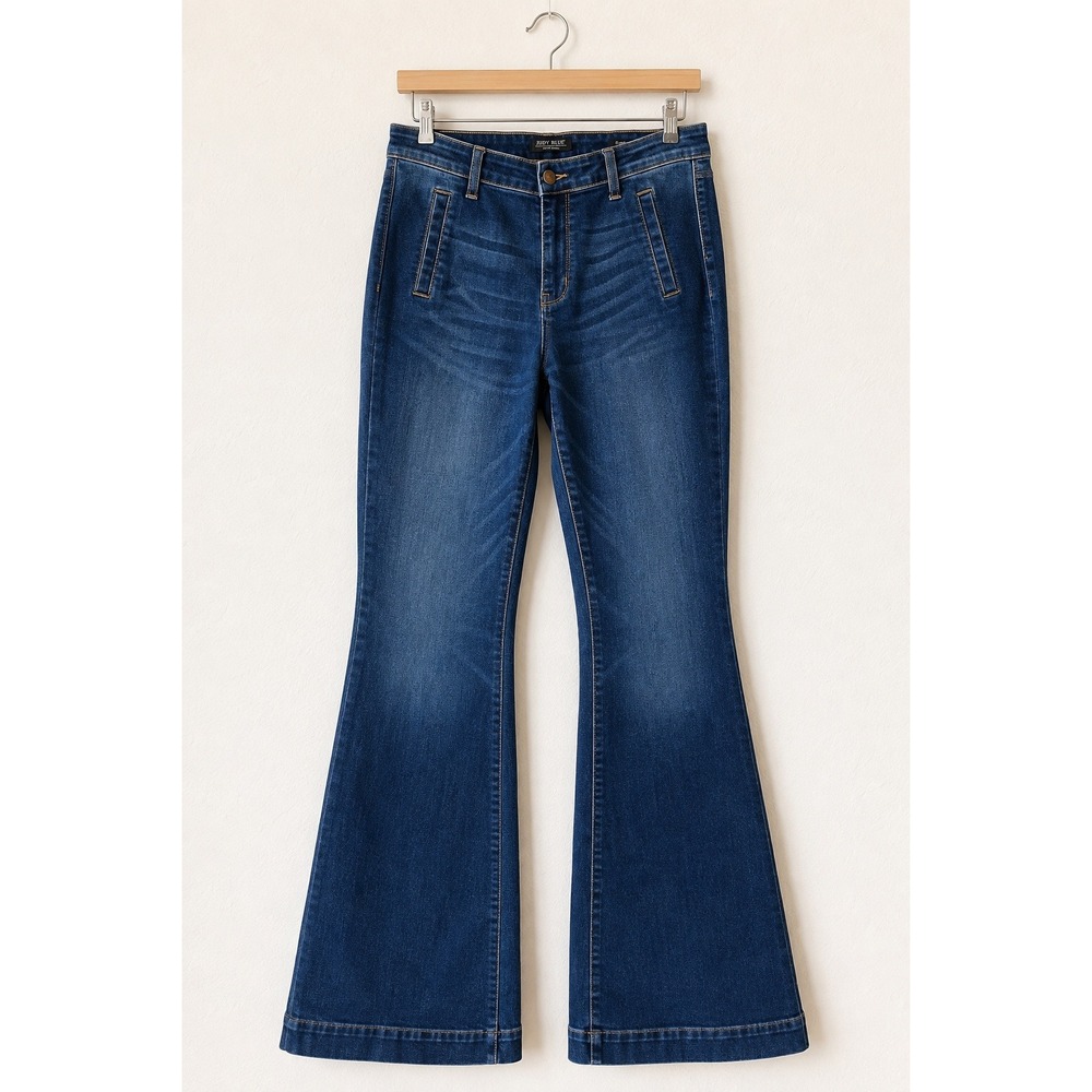 Judy Blue Flare Front Side Welt Pockets Jeans 13/31 Inseam 32" Style JB82196DK